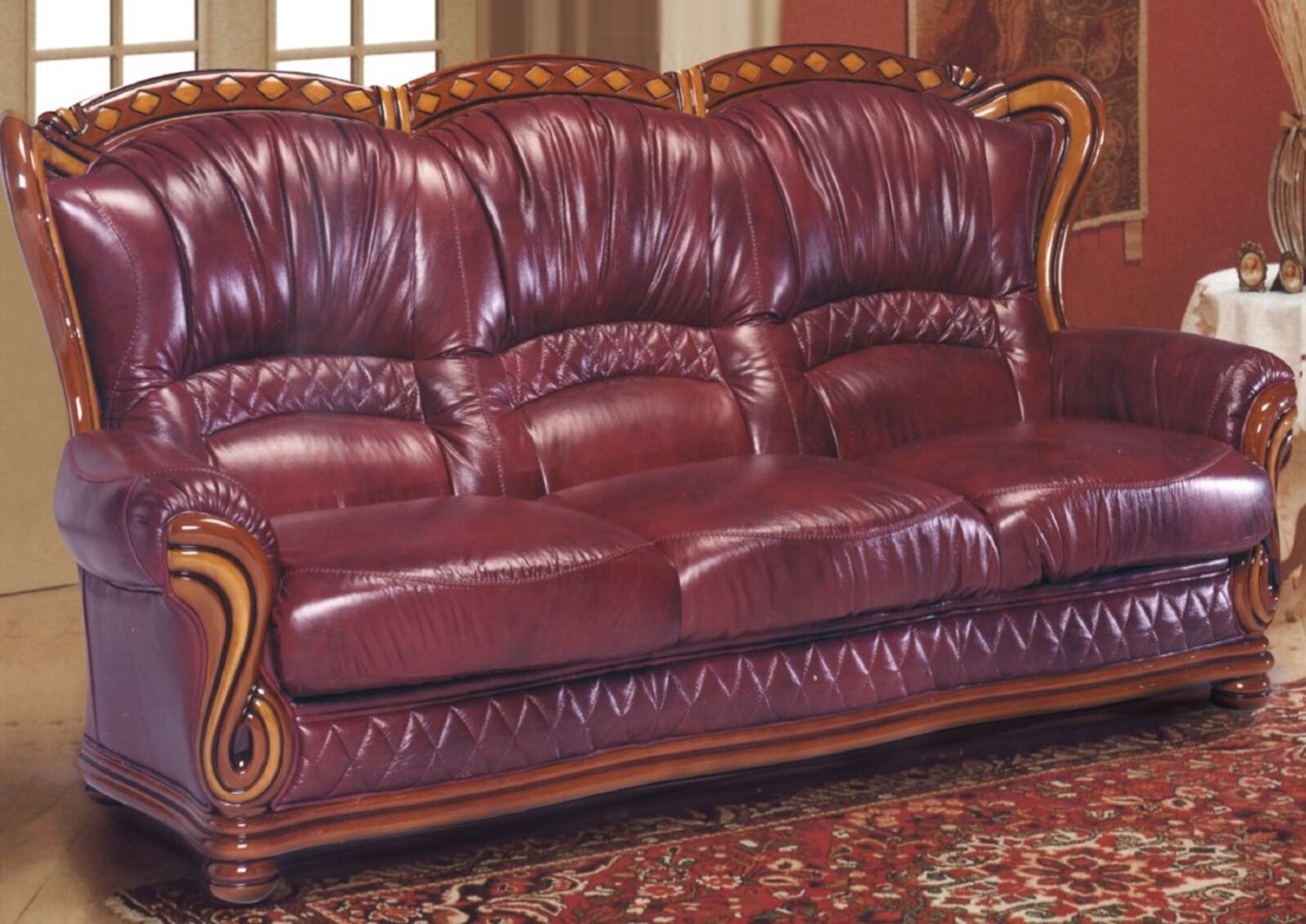 Product photograph of Incas 3 Seater Italian Leather Sofa Settee Offer from Designer Sofas 4U