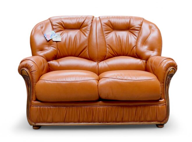 Italian Leather Sofa Debora In Tan | DesignerSofas4U