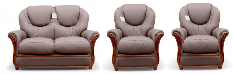 Juliet Genuine Italian Leather 2+1+1 Seater Sofa Suite Chocolate Brown