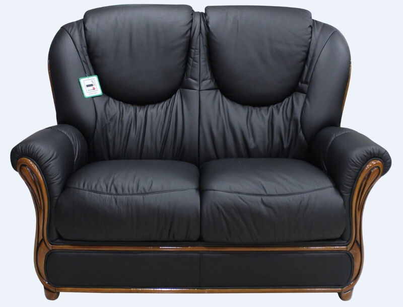 Product photograph of Juliet Genuine Italian Leather 2 Seater Sofa Settee Black from Designer Sofas 4U