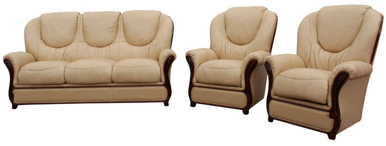 Mississippi 3+1+1 Genuine Italian Nut Leather Sofa Suite Offer