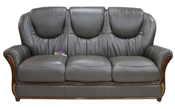 Juliet 3 Seater Italian Leather Sofa Dark Grey