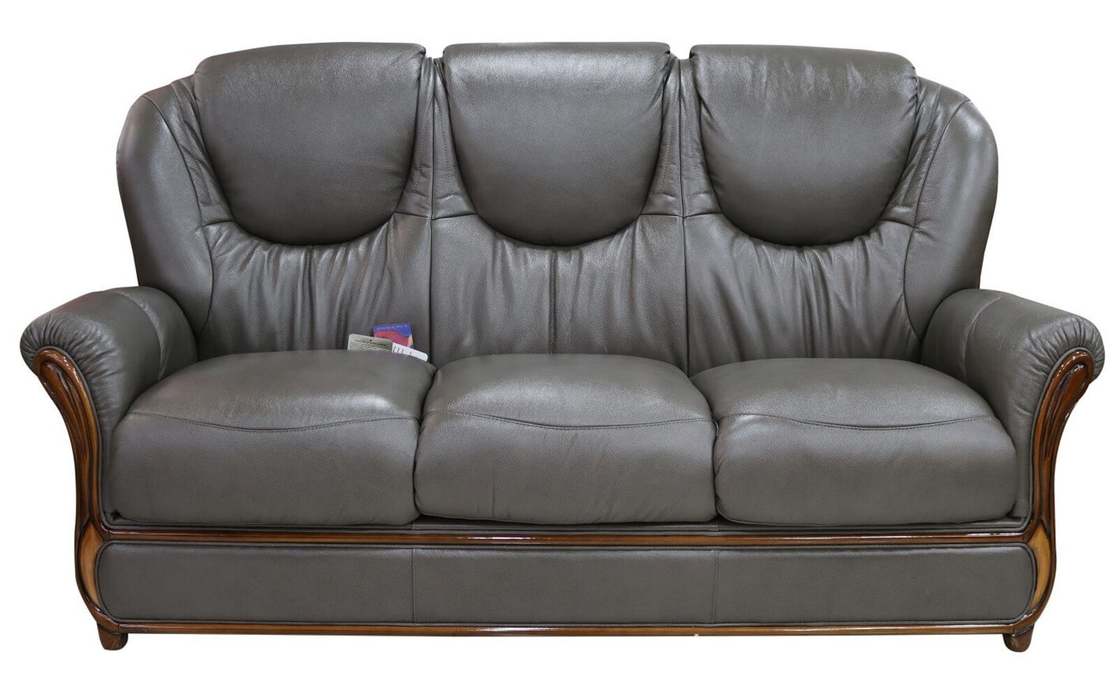 Product photograph of Juliet Genuine Italian Leather 3 Seater Sofa Settee Dark Grey from Designer Sofas 4U