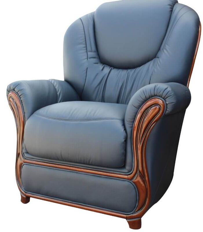 Product photograph of Juliet Genuine Italian Sofa Armchair Blue Leather from Designer Sofas 4U