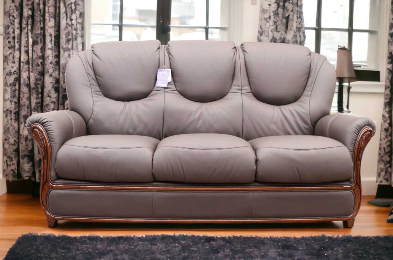Product photograph of Juliet Genuine Italian Leather 3 Seater Sofa Settee Chocolate Brown from Designer Sofas 4U