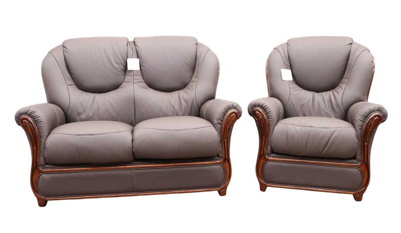 Product photograph of Juliet Genuine Italian Leather 2 1 Seater Sofa Suite Chocolate Amp Hellip from Designer Sofas 4U