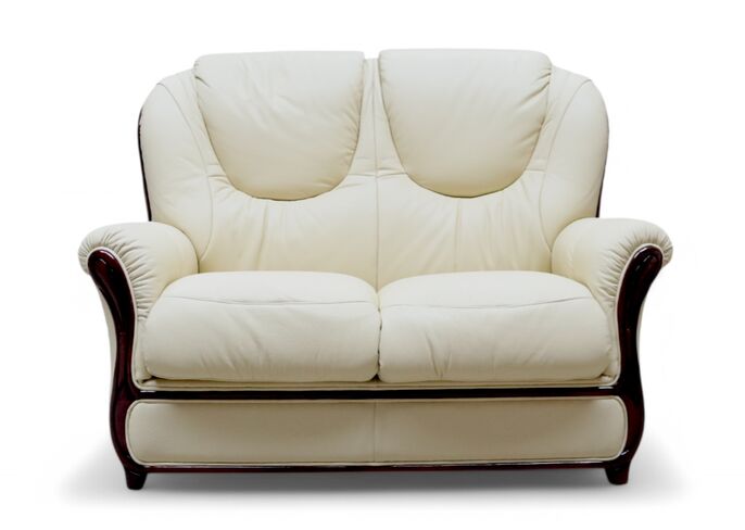 Juliet Genuine Italian Leather 2 Seater Sofa Settee Cream