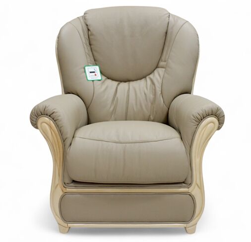 Juliet Genuine Italian Sofa Armchair Coffee Milk Leather