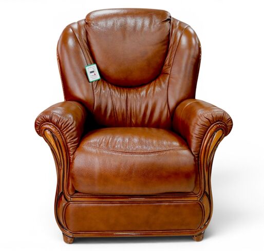 Juliet Genuine Italian Sofa Armchair Tabak Brown Leather