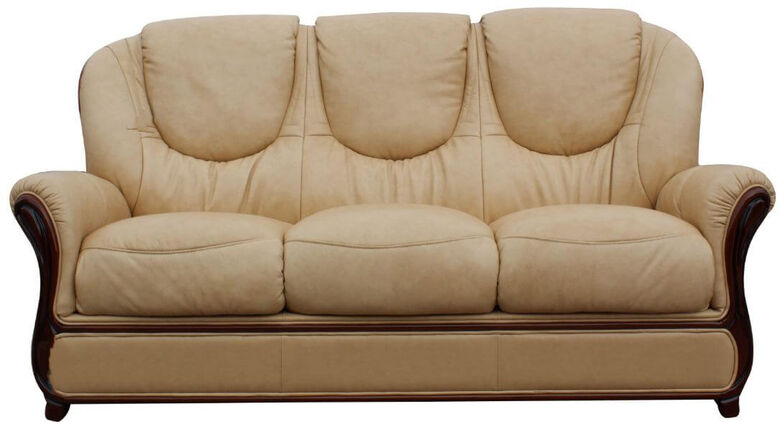 Juliet Genuine Italian Leather 3 Seater Sofa Settee Nut