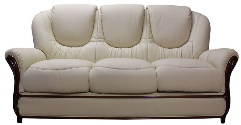 Juliet Genuine Italian Leather 3 Seater Sofa Settee Cream
