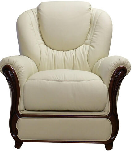 Juliet Genuine Italian Sofa Armchair Cream Leather