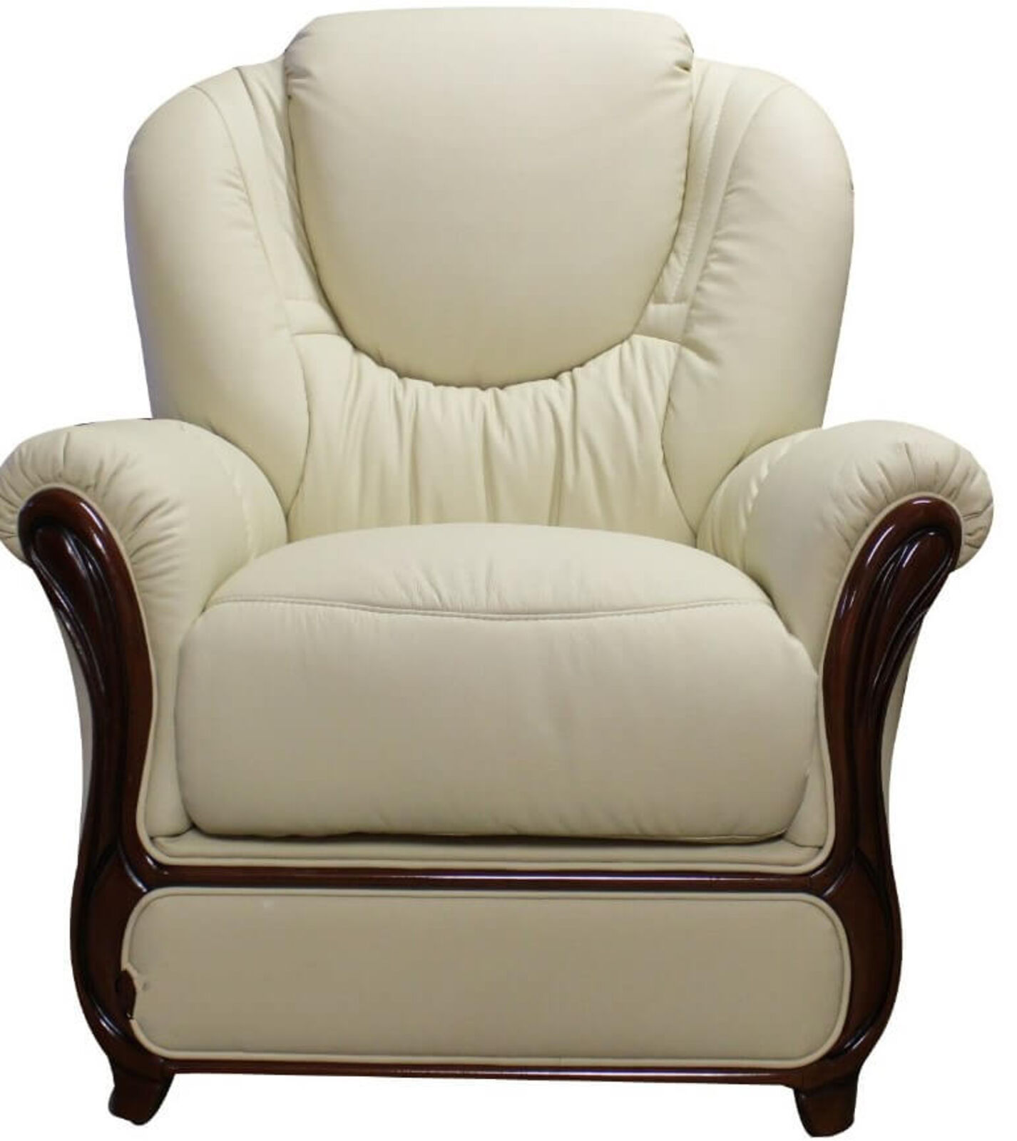 Product photograph of Exclusive Offer Ex Display Juliet Cream Leather Italian Sofa Armchair from Designer Sofas 4U