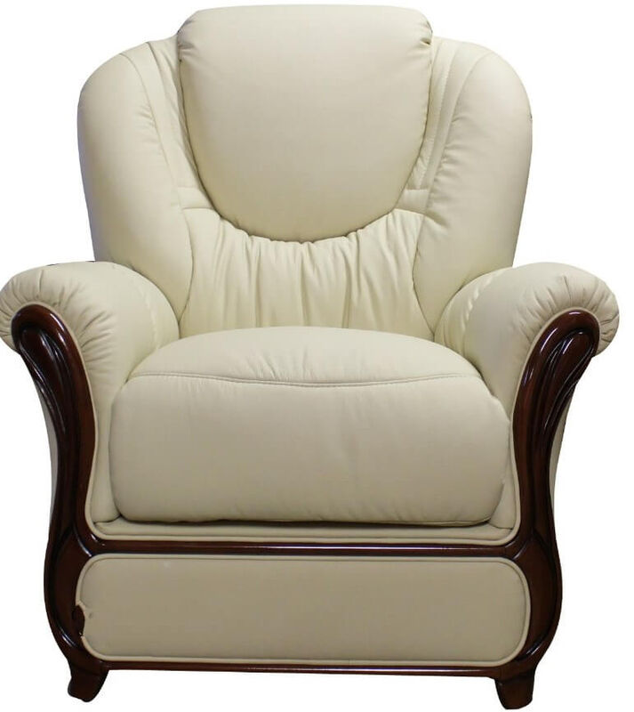 Product photograph of Mississippi Genuine Italian Sofa Armchair Cream Leather from Designer Sofas 4U