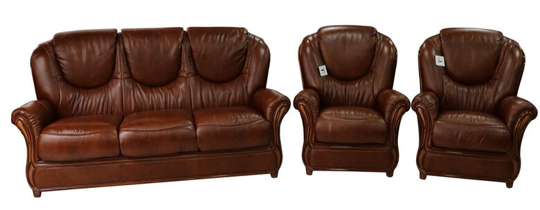 Juliet 3+1+1 Genuine Italian Tabak Leather Sofa Suite Offer