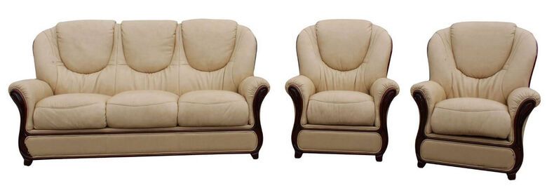 Juliet 3+1+1 Genuine Italian Nut Leather Sofa Suite Offer