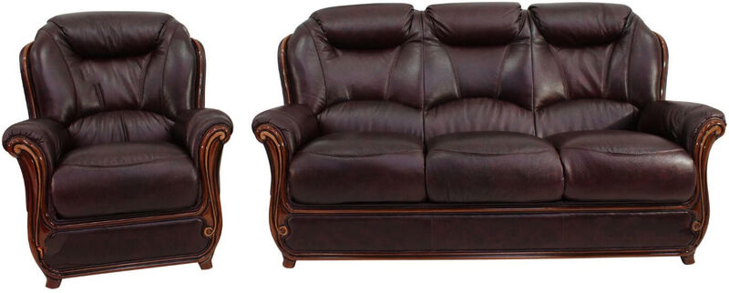 Product photograph of Bari 3 1 Genuine Italian Burgandy Leather Sofa Suite Offer from Designer Sofas 4U