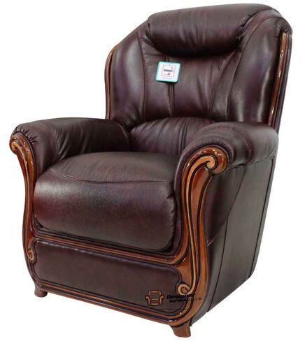 Bari Armchair Sofa Genuine Italian Burgandy Leather Offer