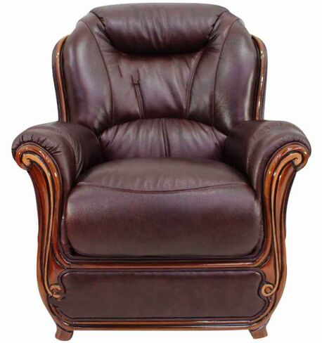 Mercury Range Armchair Sofa Genuine Italian Burgandy Leather Offer