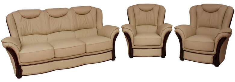 Verona 3+1+1 Genuine Italian Cream Leather Sofa Suite Offer