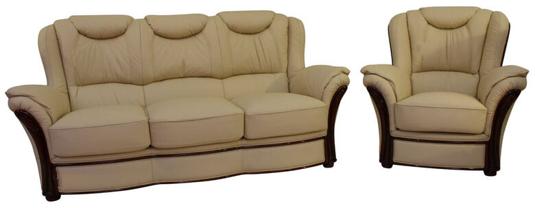 Verona 3+1 Genuine Italian Cream Leather Sofa Suite Offer