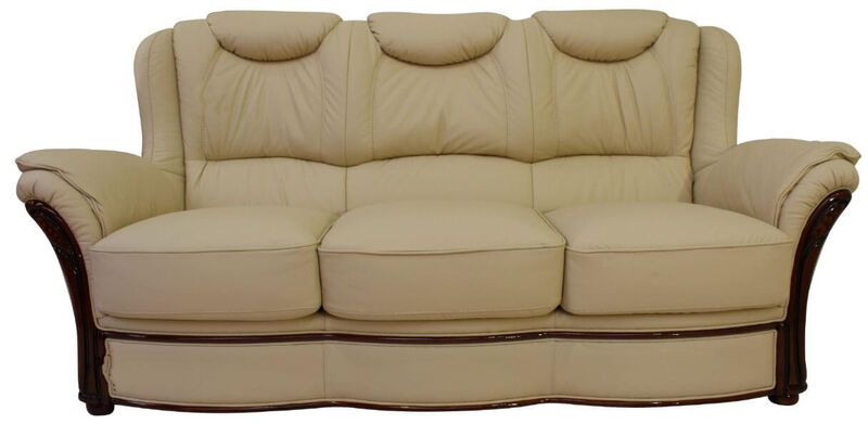 Product photograph of Verona 3 Seater Sofa Settee Genuine Italian Cream Leather Offer from Designer Sofas 4U