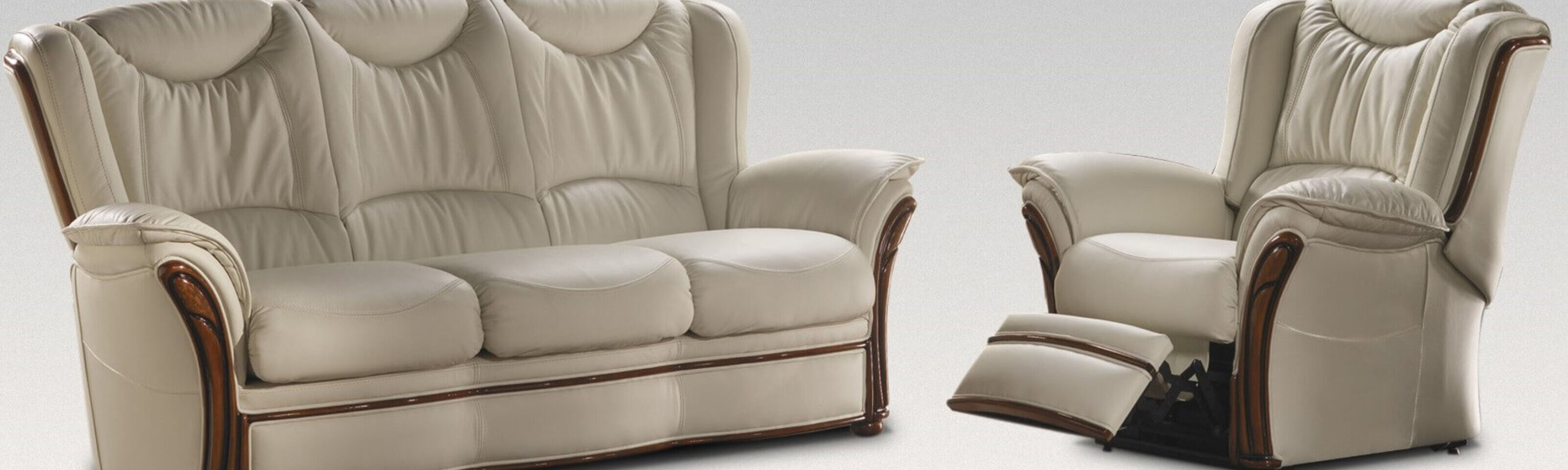 Verona 3+1 Electric Reclining Genuine Italian Cream Leather Sofa Suite Offer