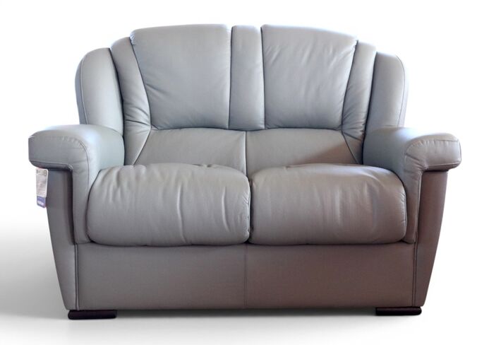 SPECIAL OFFER Lazio 2 Seater Sofa Genuine Italian Fog Grey Leather