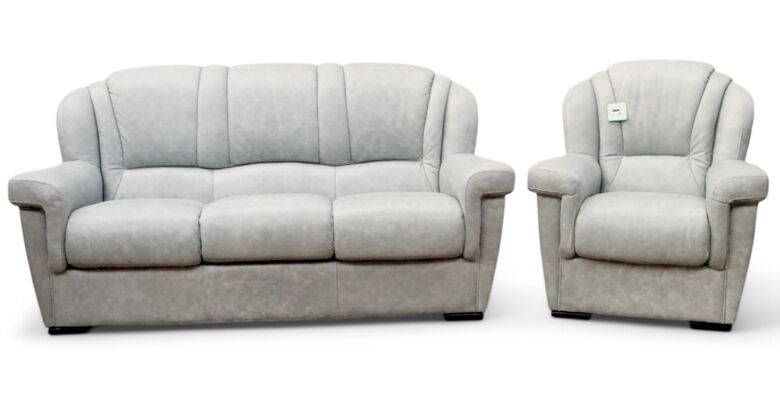 Lazio 3+1 Genuine Italian Leather Sofa Suite Aqua Blue