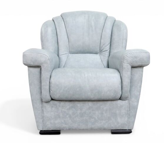 Lazio Armchair Sofa Genuine Italian Leather Aqua Blue In STOCK