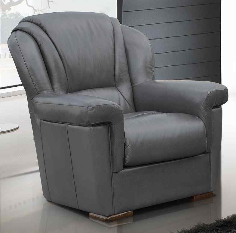Lazio Dark Grey Leather Armchair Sofa Italian Craftsmanship