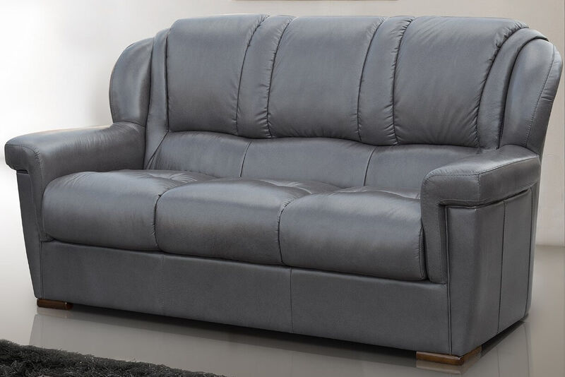 Product photograph of Lazio 3 Seater Sofa Genuine Italian Leather Dark Grey from Designer Sofas 4U