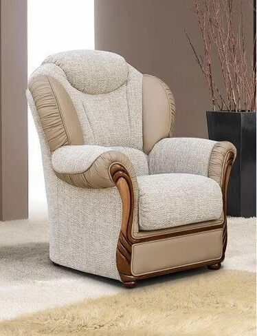 Lecce Genuine Italian Leather And Fabric Armchair