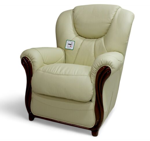 Lucca Genuine Italian Sofa Armchair Cream Leather