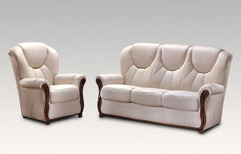 Product photograph of Lucca 3 1 1 Genuine Italian Cream Leather Sofa Suite Offer from Designer Sofas 4U