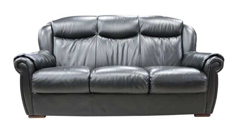 Product photograph of Palermo Genuine Italian Leather 3 Seater Sofa Settee Black Cat B from Designer Sofas 4U