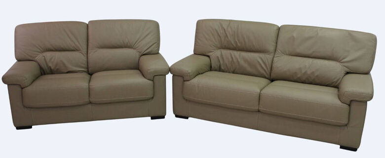 Parma Genuine Italian Leather 3+2 Sofa Suite Coffee Milk