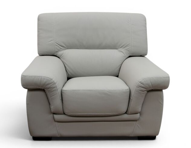 Perugia Armchair Contemporary Italian Leather Sofa Light Grey
