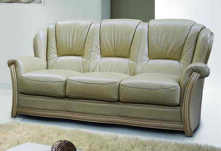 Pisa 3 Seater Italian Leather Sofa Settee Offer Nut