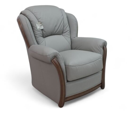 Pisa Armchair Italian Leather Sofa Settee Offer Light Grey