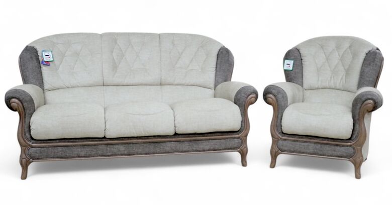 Pistoria 3+1 Seater Italian Fabric Sofa Suite Sofia Sand