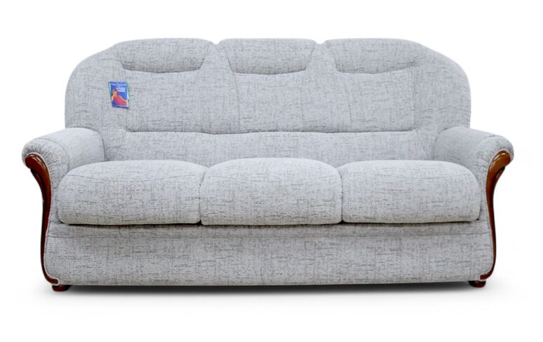 Prato Genuine Italian Fabric 3 Seater Sofa Settee Ilario Grey