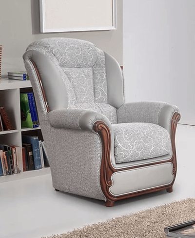 Ravello Genuine Italian Leather And Fabric Armchair