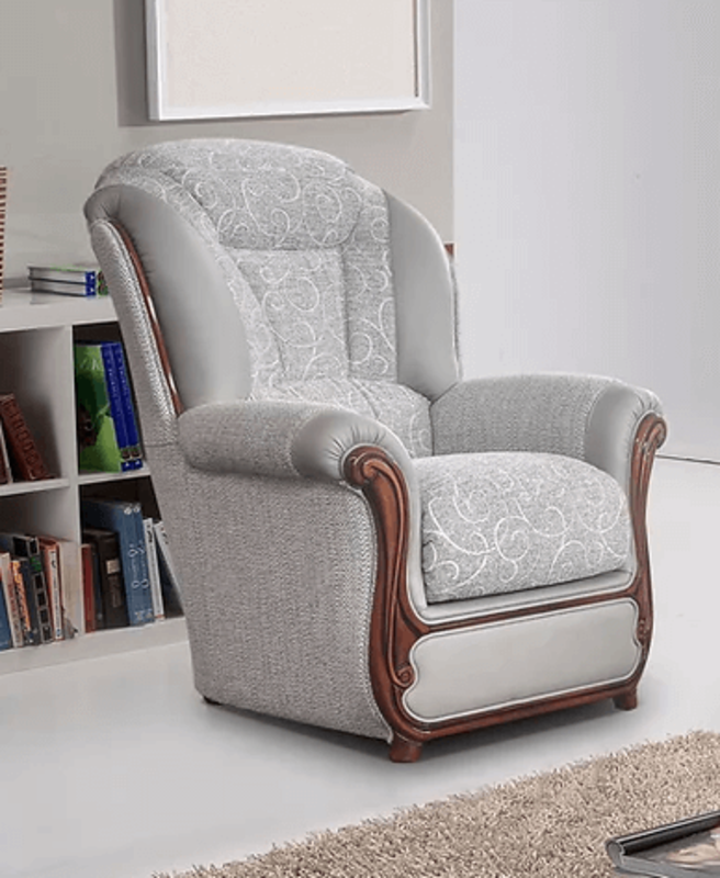 Product photograph of Ravello Genuine Italian Leather And Fabric Armchair from Designer Sofas 4U