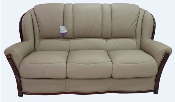 Reggio 3 Seater Sofa Settee Coffee Milk Leather