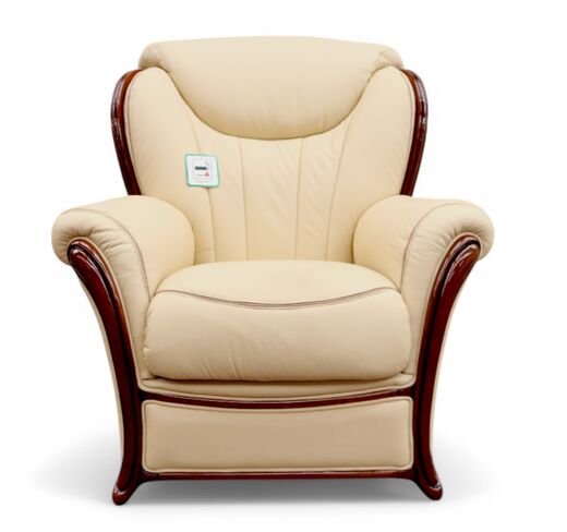 Rimini Armchair Genuine Italian Cream Real Leather
