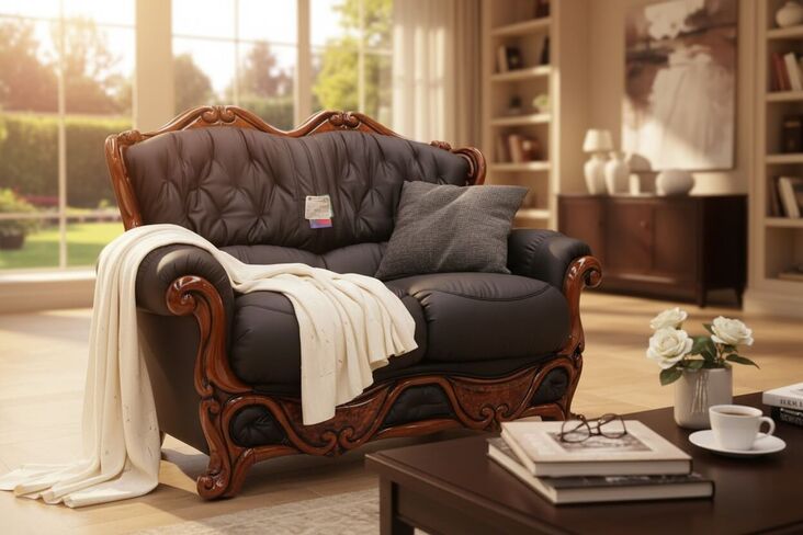 SPECIAL OFFER Dante 2 Seater Italian Leather Sofa Settee Offer Black EX DISPLAY