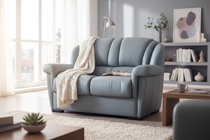 SPECIAL OFFER Lazio 2 Seater Sofa Genuine Italian Fog Grey Leather