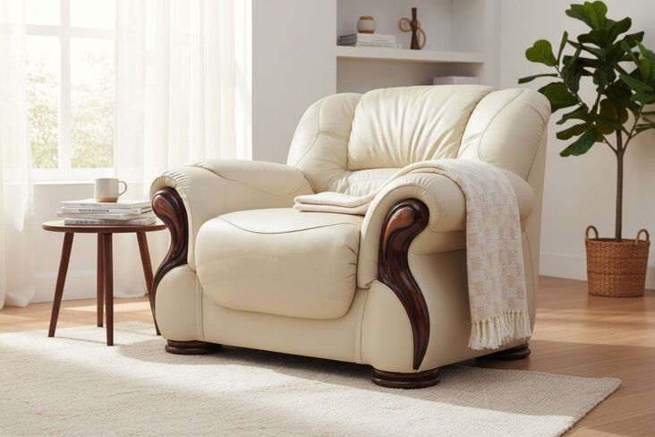 SPECIAL OFFER Susanna Italian Leather Armchair Cream