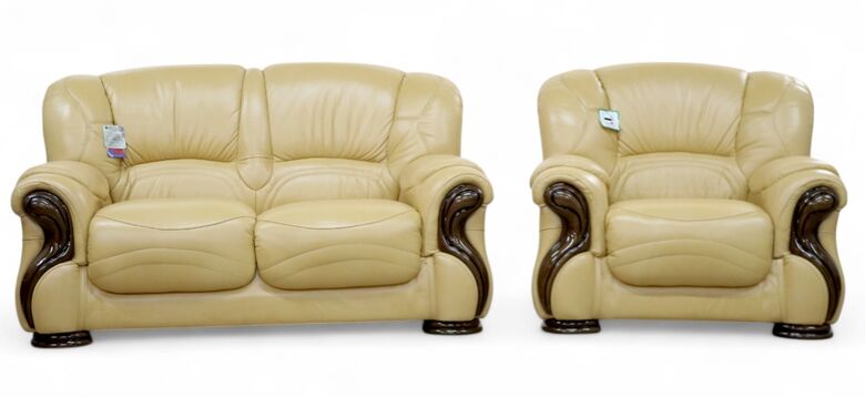 SPECIAL OFFER Susanna 2+1 Italian Leather Sofa Suite Nut Offer